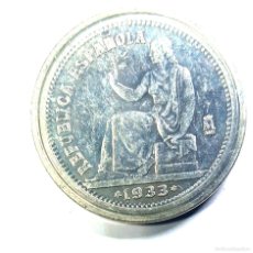 Reproducciones billetes y monedas: REPLICA MONEDA ,RPÚBLICA ESPAÑOLA AÑO 1933-BAÑADA PLATA. ,CECA REAL CASA DE LA MONEDA FNMT. Lote 397236804