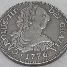 Reproducciones billetes y monedas: RÉPLICA MONEDA 1776. SANTIAGO DE CHILE, ESPAÑA. 8 REALES. REY CARLOS III