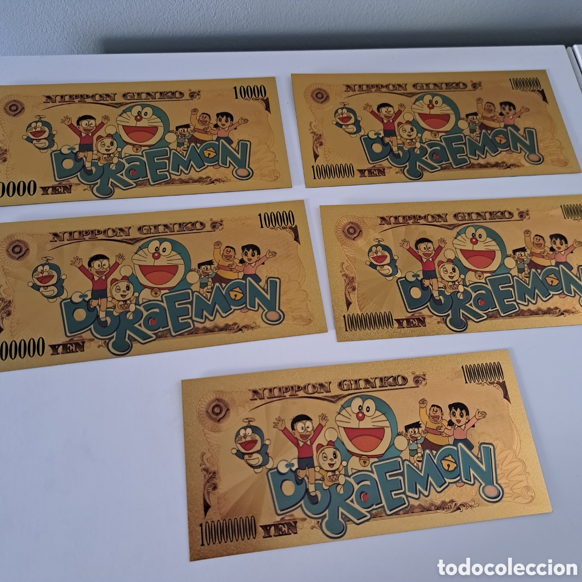 Reproducciones billetes y monedas: FANT&Aacute;STICA COLECCI&Oacute;N DE 7 BILLETES DE DORAEMON - Foto 6