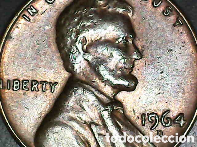Reproducciones billetes y monedas: Lincoln cent 1964 d - Foto 6