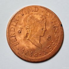 Reproducciones billetes y monedas: 1818 8 MARAVEDIS FERNANDO VII - COBRE - 30.MM DIAMETRO