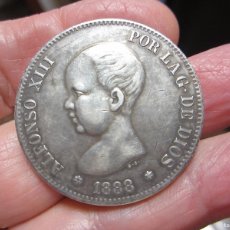 Riproduzioni banconote e monete: MONEDA DE 5 PESETAS DE ALFONSO XIII DE 1888 MSM (LEER)