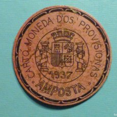 Reproducciones billetes y monedas: CARTÓ MONEDA D´OS PROVISIONAS - AMPOSTA - TARRAGONA - 10 CTS. - CÉNTIMOS