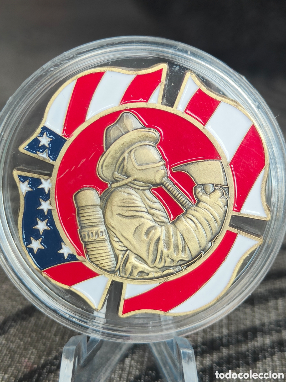 Reproducciones billetes y monedas: Moneda bomberos - Foto 4