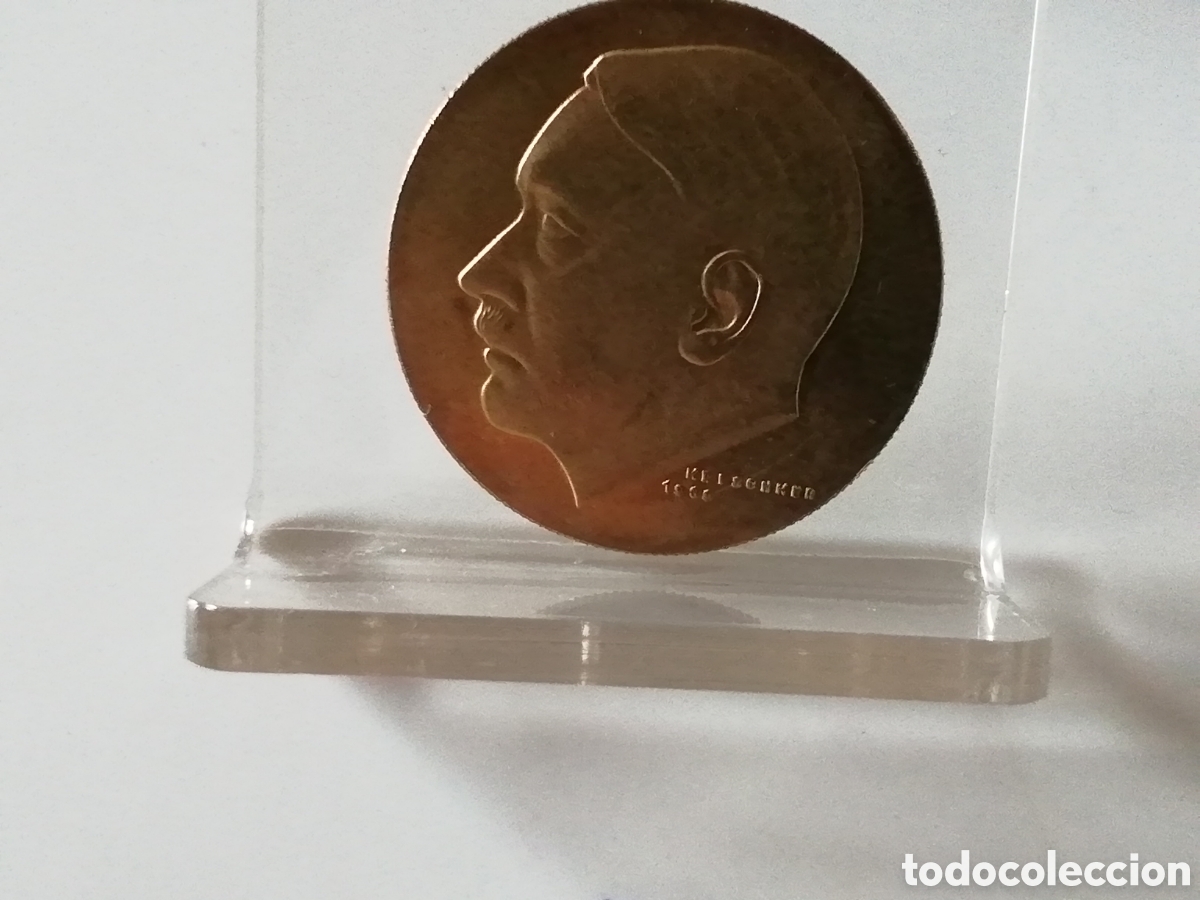 Reproducciones billetes y monedas: MEDALLA MONEDA ADOLF HITLER - Foto 4