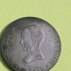 Reproducciones billetes y monedas: UNA PESETA PLATA 1891 REPRODUCCIÓN