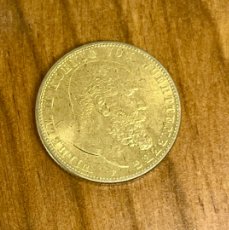 Reproducciones billetes y monedas: MONEDA DE ORO PURO DE WLIHELM II DE WUERTTEMBERG DE 1913 DE 20 MARK