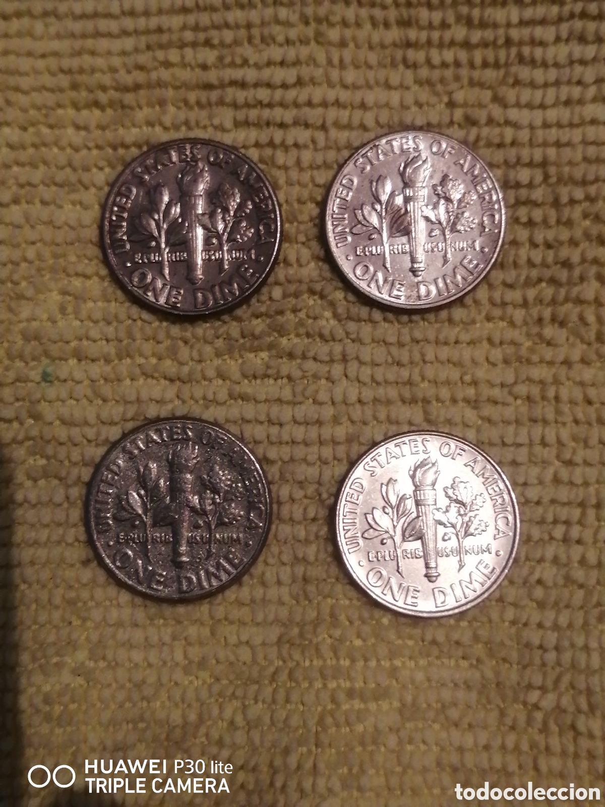 Reproducciones billetes y monedas: Monedas de 10 centavos de Dolar - Foto 2