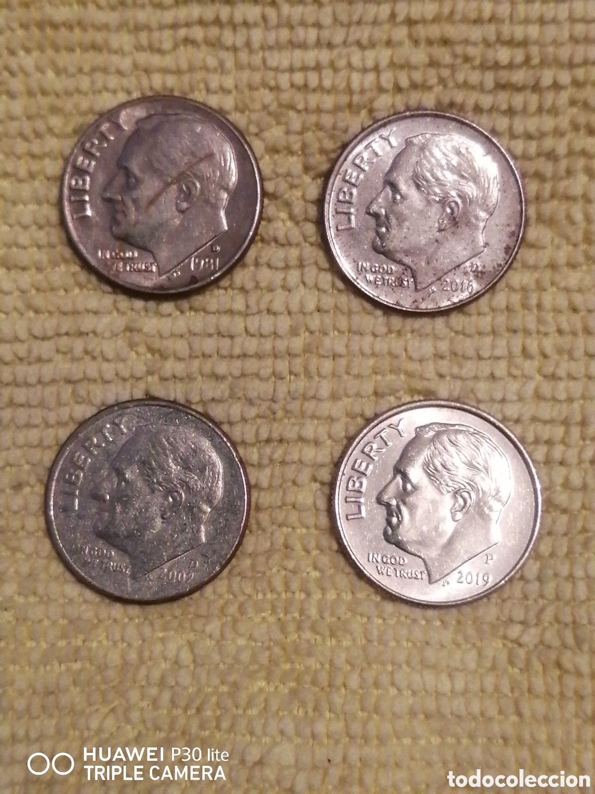 Reproducciones billetes y monedas: Monedas de 10 centavos de Dolar - Foto 1