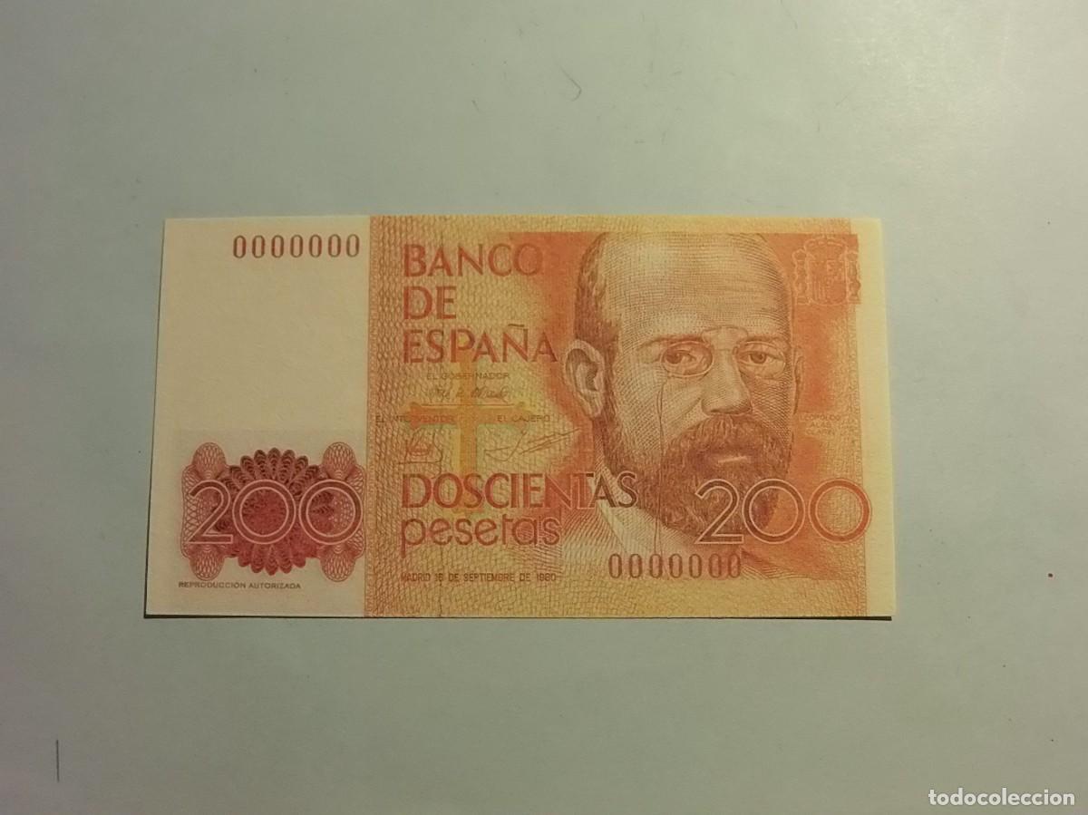 Reproductions billets et monnaies: REPRODUCCIONES EL MUNDO - BILLETE 200 PESETAS 1980 - LEOPOLDO ARIAS CLARIN.