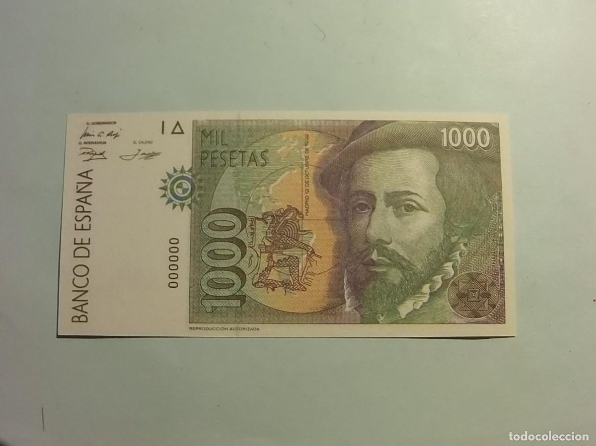 Reproductions billets et monnaies: REPRODUCCIONES EL MUNDO - BILLETE 1000 PESETAS 1992 - HERNAN CORTES..