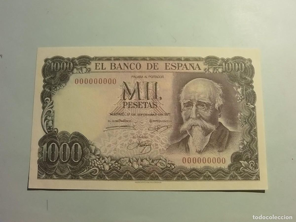 Reproducciones billetes y monedas: REPRODUCCI&Oacute;N - BILLETE FACSIMIL 1000 PESETAS 1971 - JOSE ECHEGARAY.