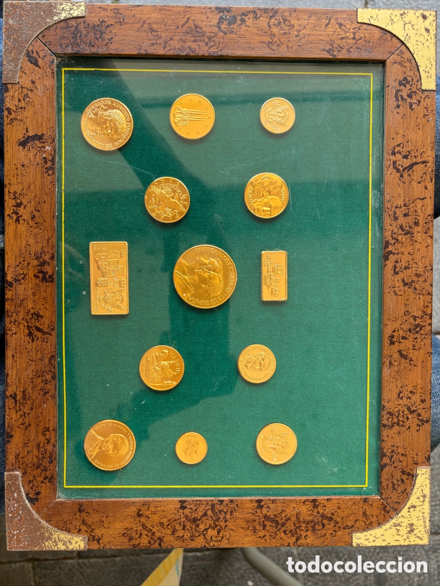 Reproducciones billetes y monedas: R&eacute;plicas monedas enmarcadas - Foto 2