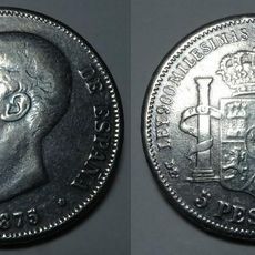 Alfonso XII moneda de 5 pesetas PLATA año 1875*1875. Peso 25,08 gr Alfonso XII moneda de 5 pesetas PLATA año 1875*1875. Peso 25,08 gr