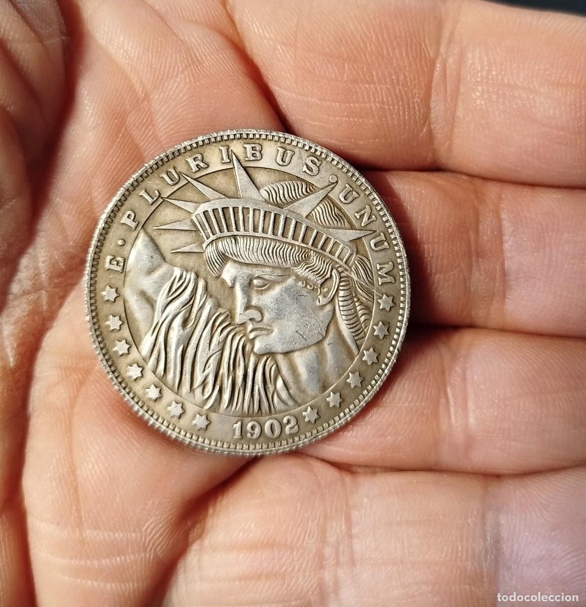 Reproducciones billetes y monedas: Moneda r&eacute;plica EEUU 1 dolar de 1902 - Foto 1