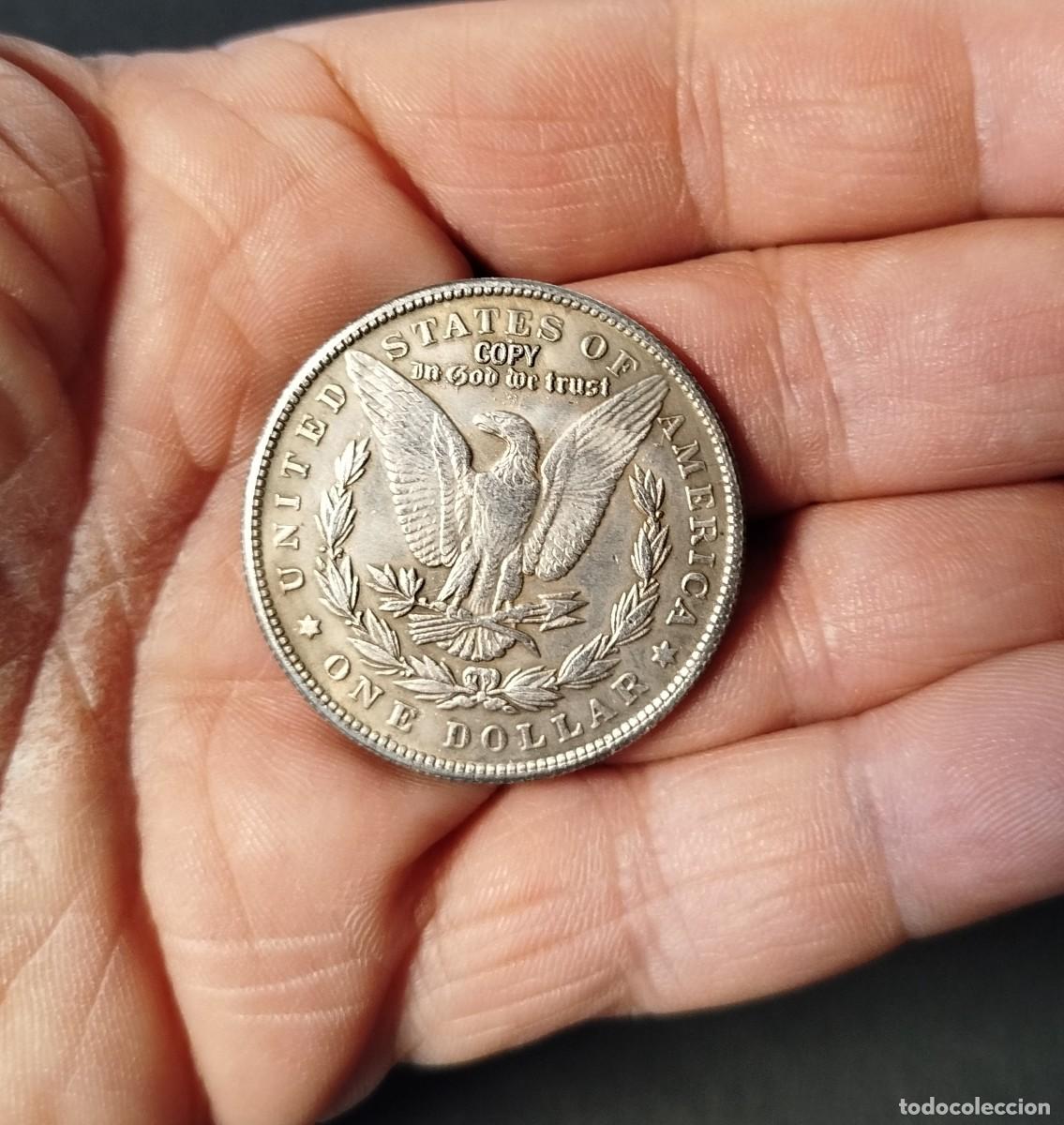 Reproducciones billetes y monedas: Moneda r&eacute;plica EEUU 1 dolar de 1902 - Foto 2