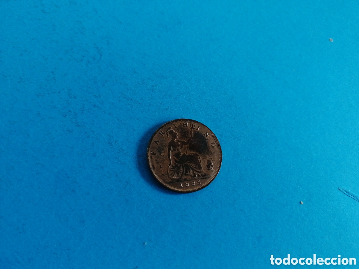 Reproducciones billetes y monedas: Farthing 1885 Gran Breta&ntilde;a - Foto 2