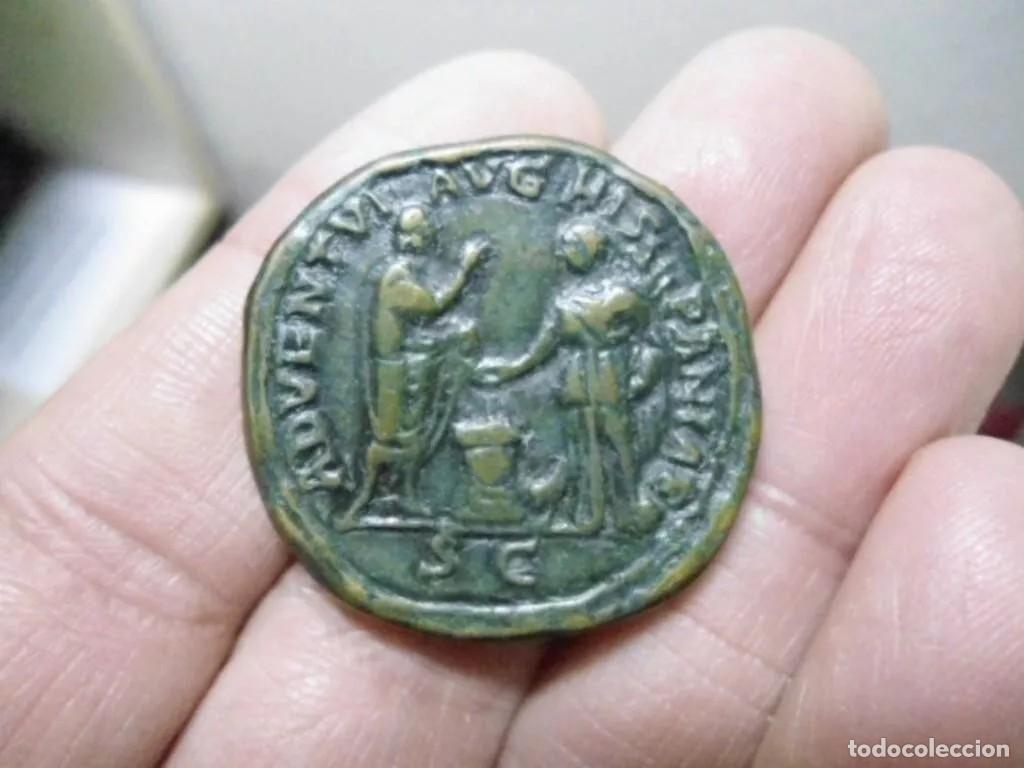Reproducciones billetes y monedas: Sestercio de Adriano &rdquo; Replica de Moneda Romana &rdquo; - Foto 3