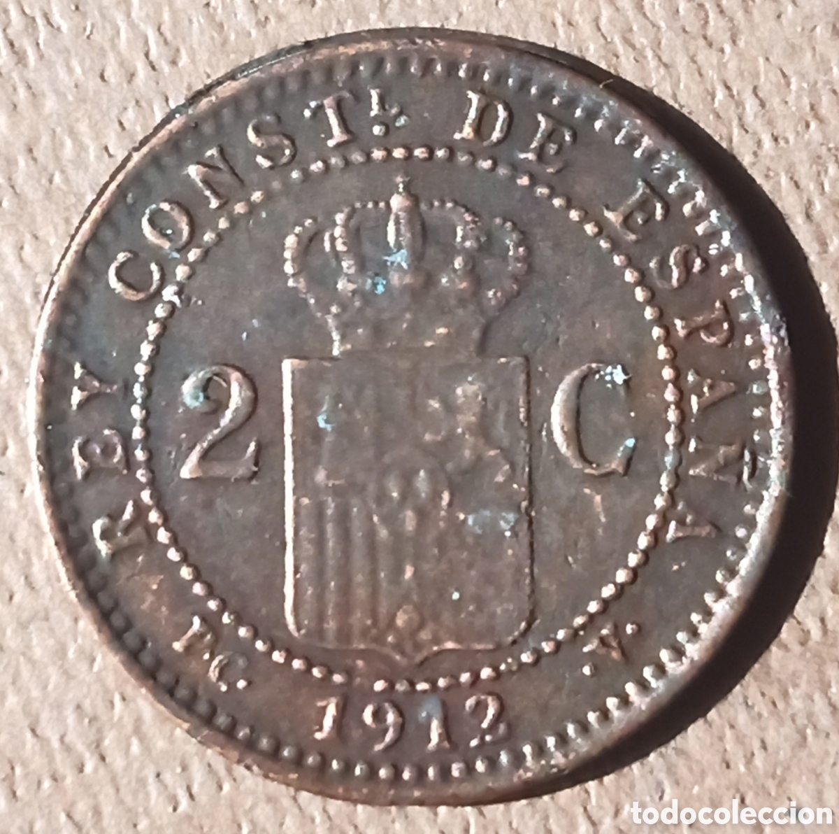 Reproducciones billetes y monedas: Replica - 2 C&eacute;ntimos 1912 PG V . - Foto 2