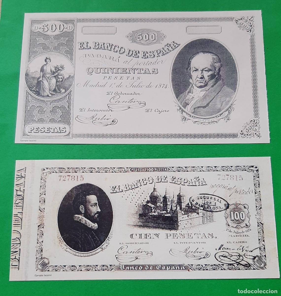 Reproducciones billetes y monedas: (FACSIMIL) LOTE DE BILLETES ESPA&Ntilde;OLES - Foto 1