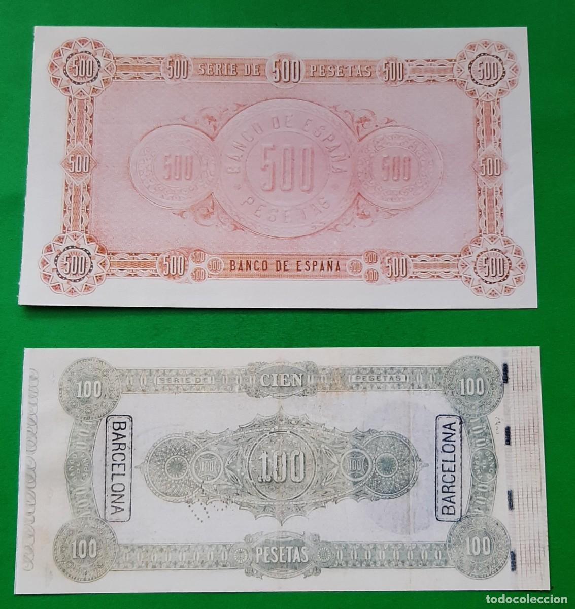 Reproducciones billetes y monedas: (FACSIMIL) LOTE DE BILLETES ESPA&Ntilde;OLES - Foto 2