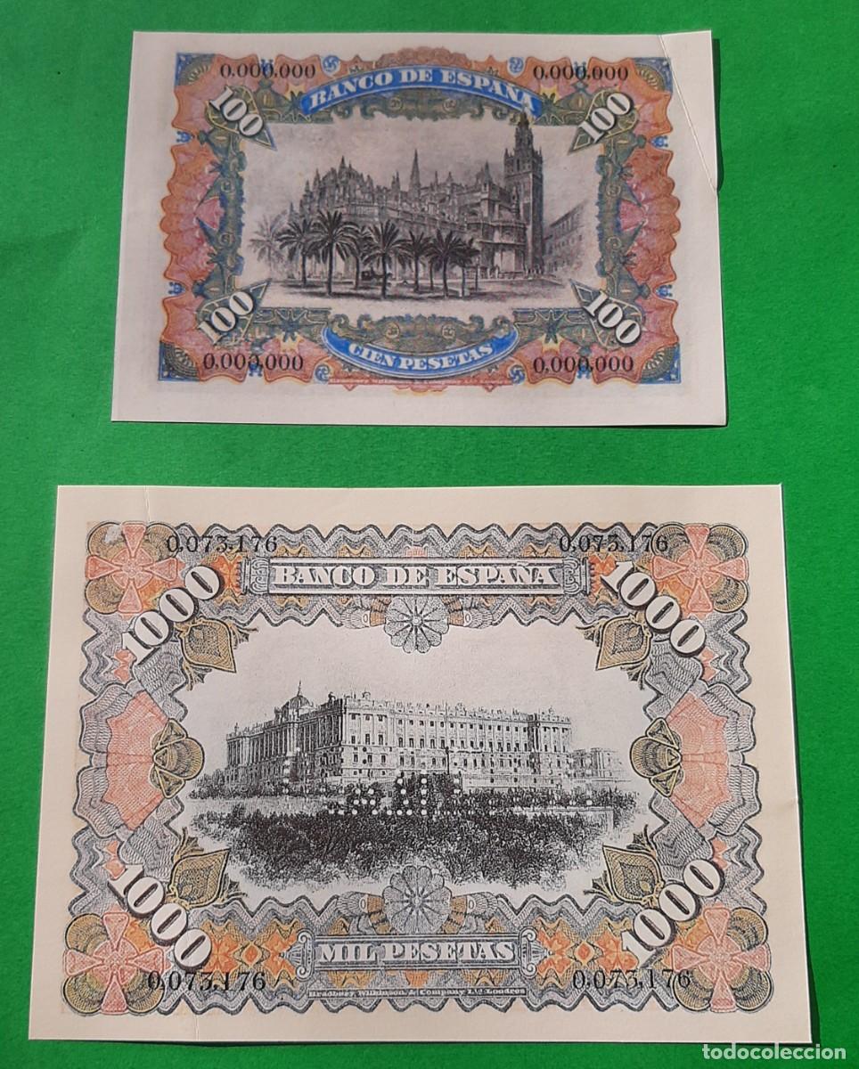 Reproducciones billetes y monedas: (FACSIMIL) LOTE DE BILLETES ESPA&Ntilde;OLES - Foto 2