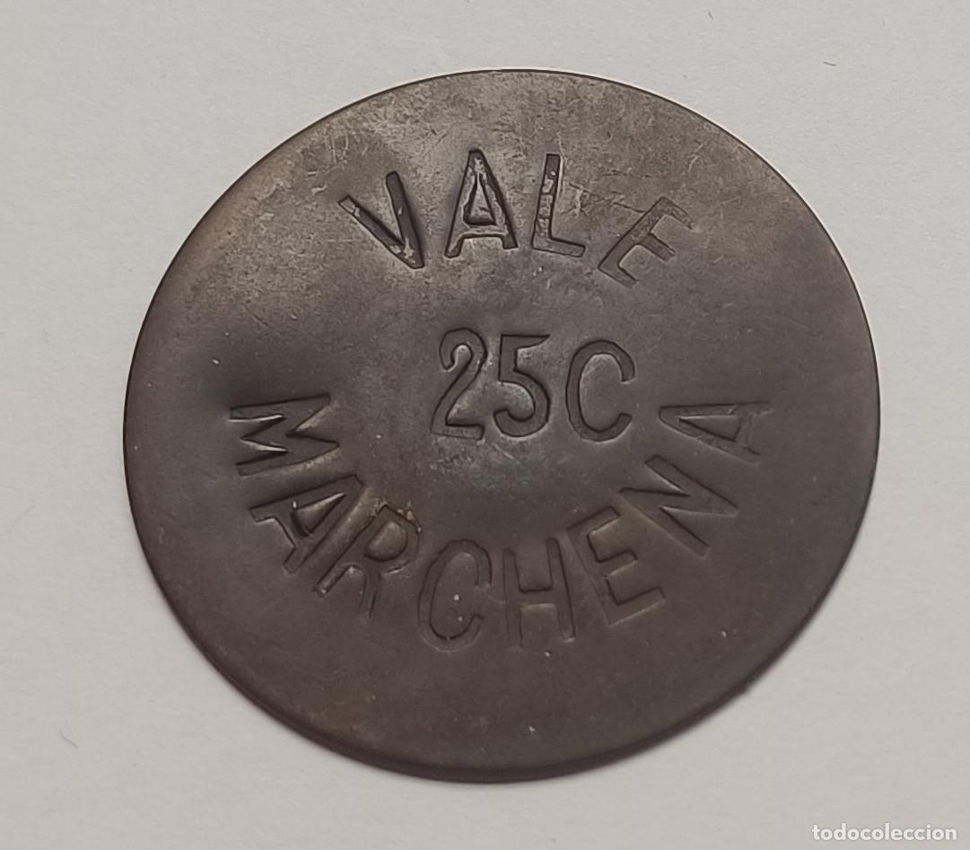 Reprodu&ccedil;&otilde;es notas e moedas: Vale 25 Marchena, Guerra Civil, moneda
