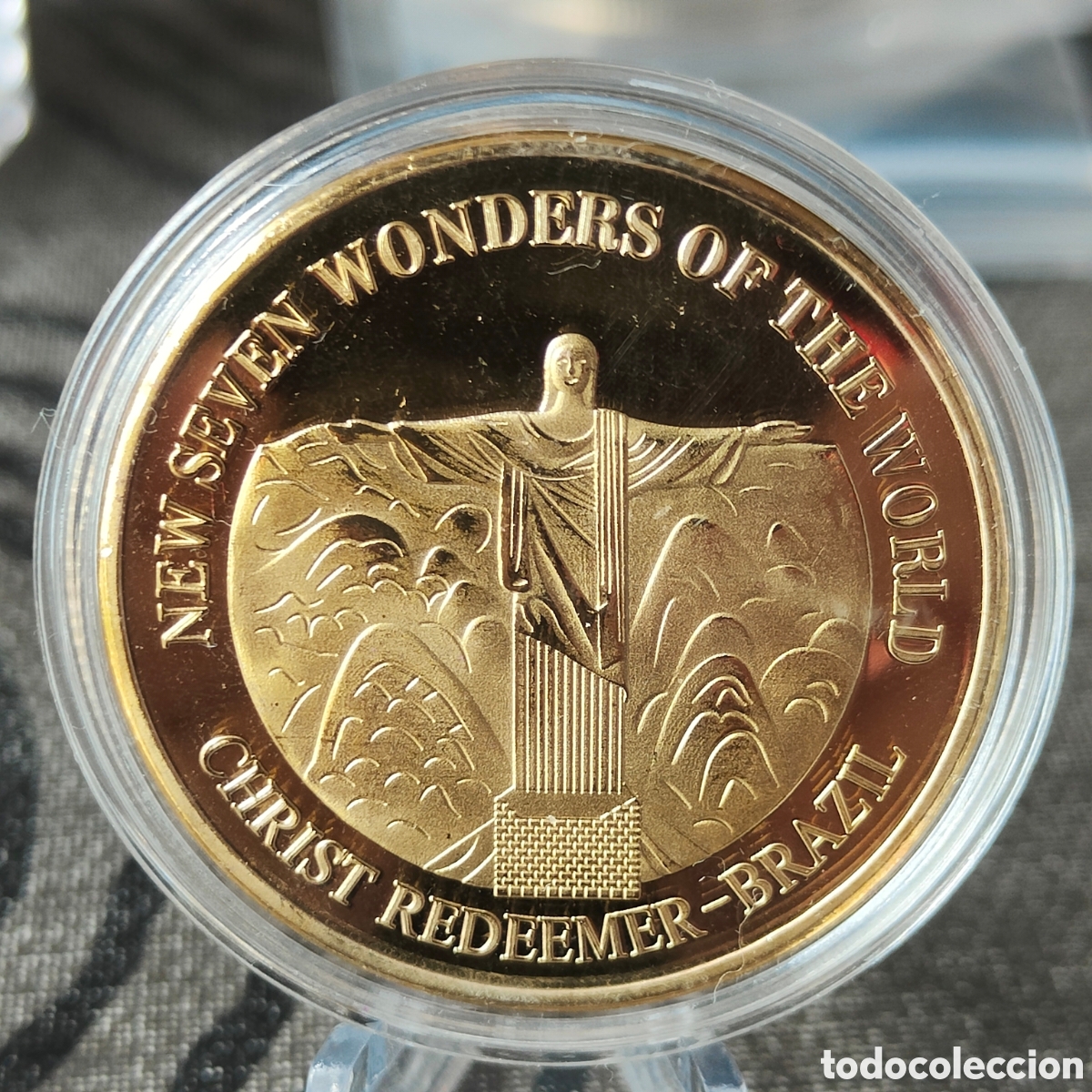 Reproducciones billetes y monedas: Moneda Cristo Redentor Brasil - Foto 1