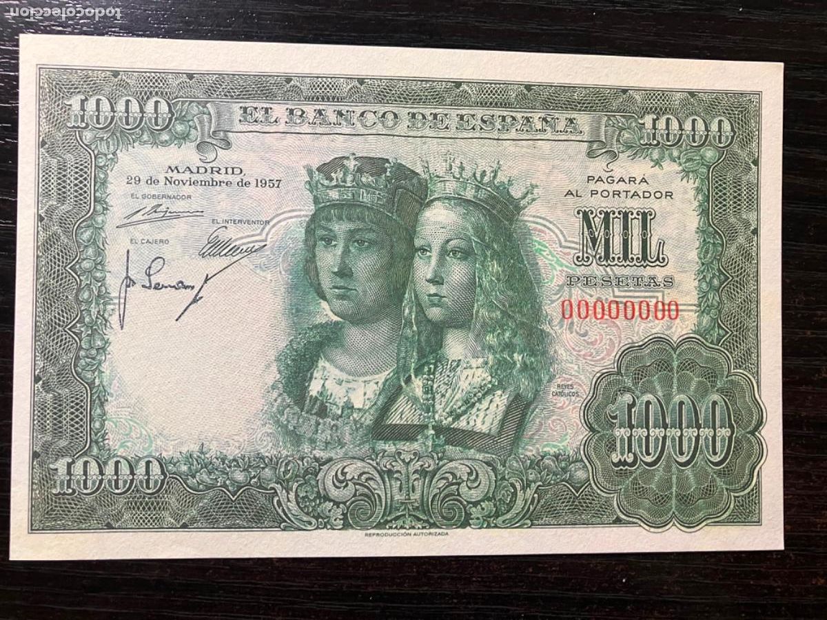 Reproductions Banknotes and Coins: Billete Espa&ntilde;a - reproducci&oacute;n - 1000 pesetas 1957
