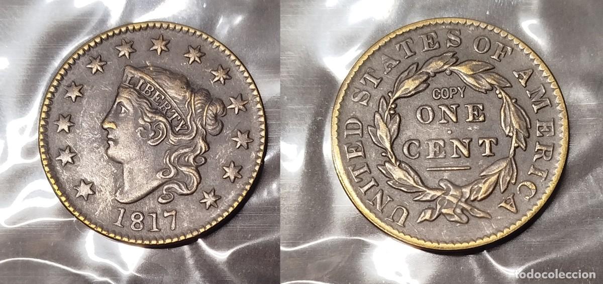 Reproducciones billetes y monedas: EEUU 10 centavos 1817 (REPLICA) - Foto 1