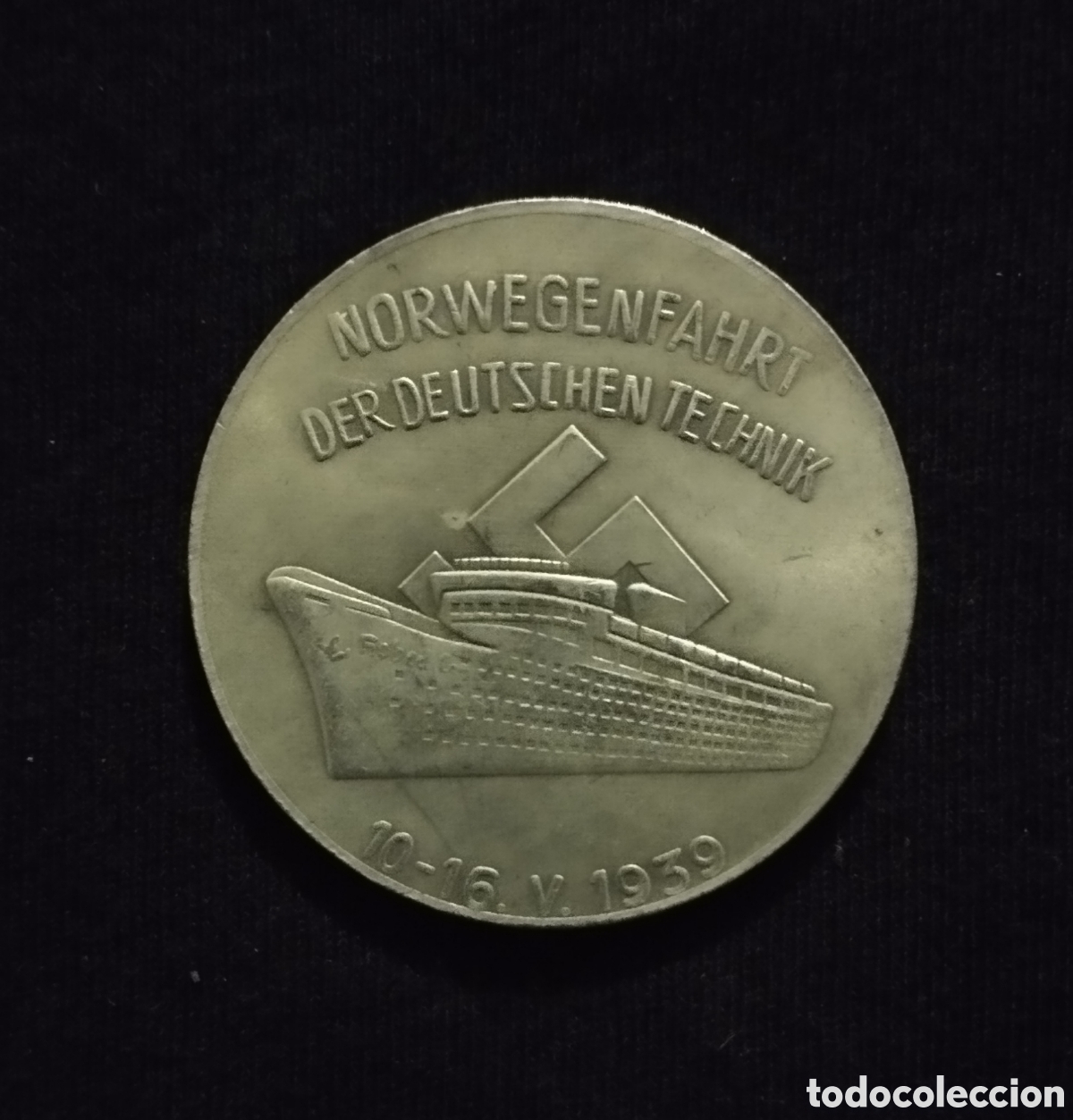 Reproducciones billetes y monedas: MONEDA ALEMANIA NAZI. MEDALLA CONMEMORATIVA BUQUE NORWENGENFAHRT 1939. GUERRA MUNDIAL