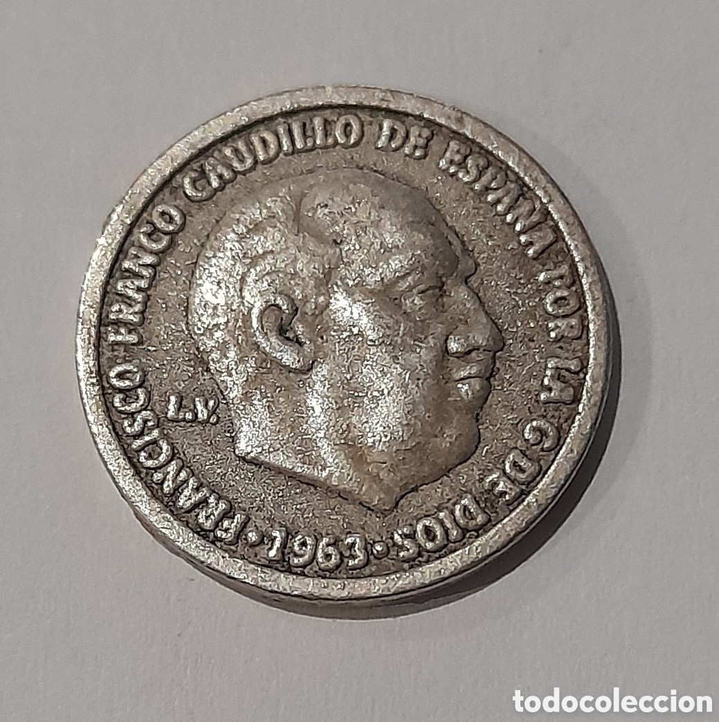 Reproductions Banknotes and Coins: Moneda 1 Peseta 1963 L.V. ( R )