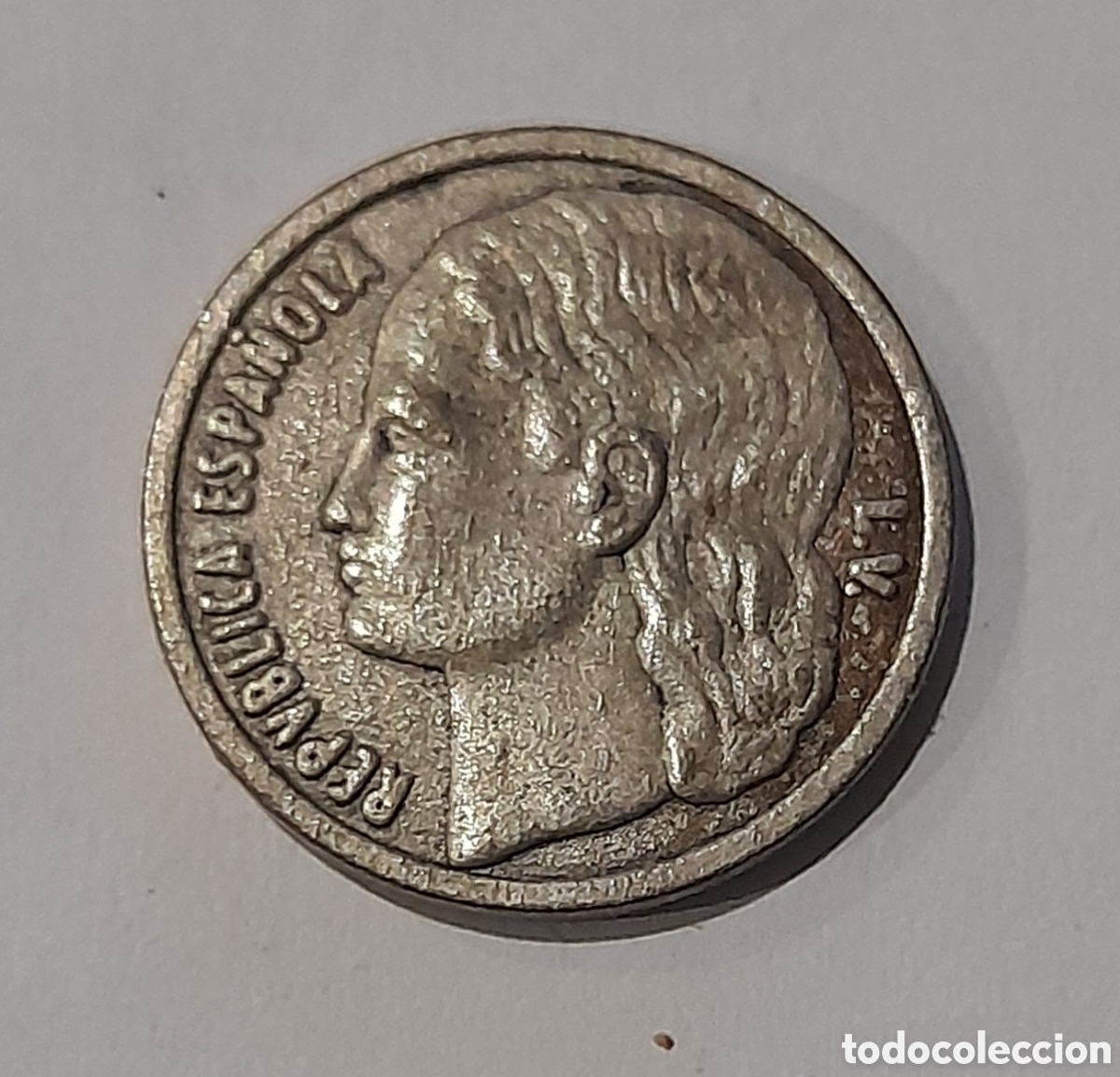 Reproductions Banknotes and Coins: Moneda Rep&uacute;blica Espa&ntilde;ola 1 Peseta 1937 ( R )