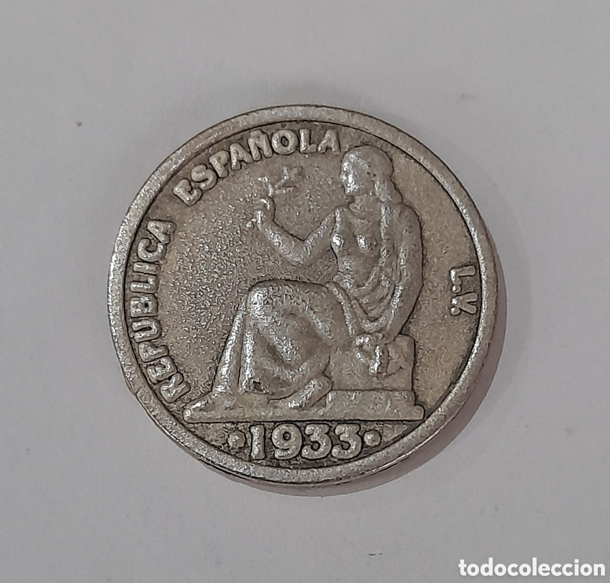 Riproduzioni banconote e monete: 1 Peseta Rep&uacute;blica Espa&ntilde;ola 1933 L.V. ( R ). M&aacute;s Monedas en mi perfil de Todocoleccion.