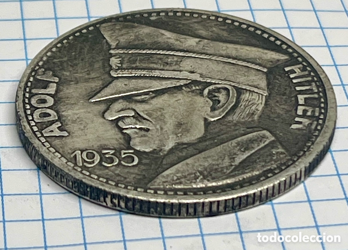 Reproducciones billetes y monedas: MONEDA DE ADOL HITLER , 1935 , - Foto 3
