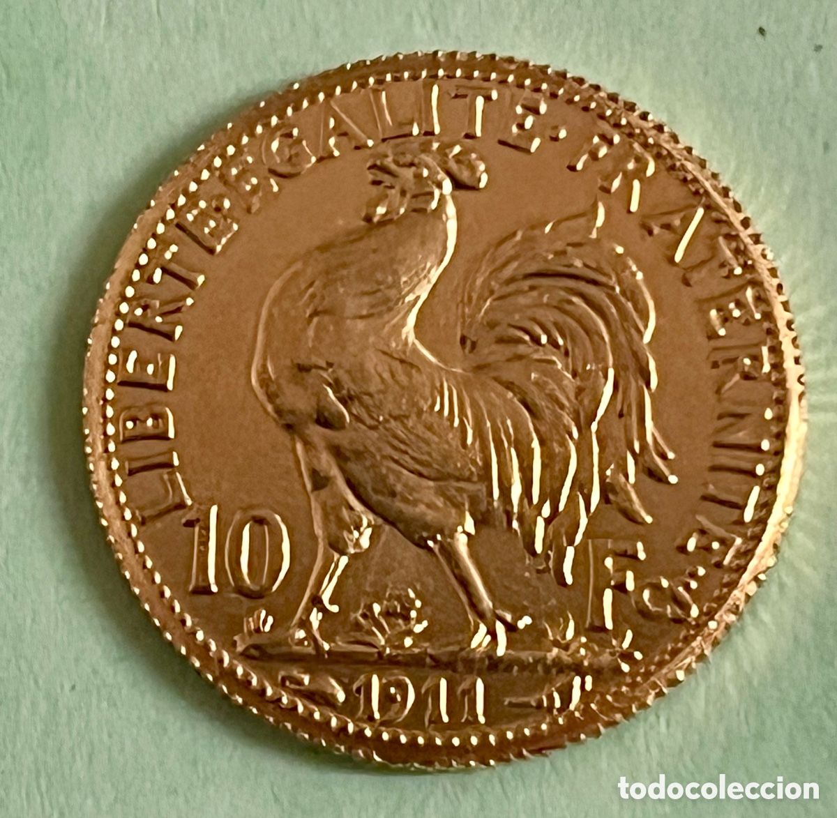 Reproducciones billetes y monedas: Moneda de 24k , Francesa de 1902 , Reproducci&oacute;n