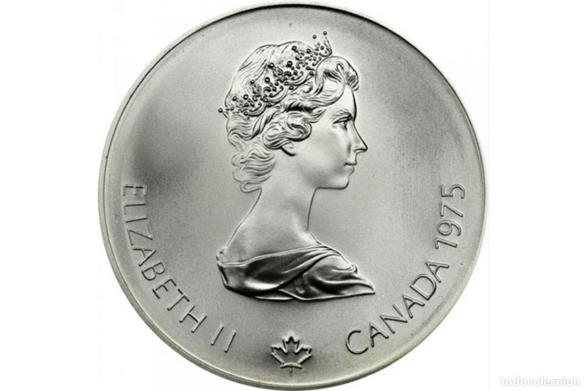 Reprodu&ccedil;&otilde;es notas e moedas: Moneda de plata - Canad&aacute; - 5 d&oacute;lares - XXI Juegos Ol&iacute;mpicos de Verano - 1975