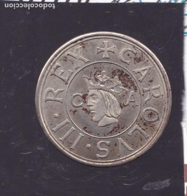 Reproducciones billetes y monedas: FC8-71- Reproducci&oacute;n Moneda Antigua REYES ARAGON Carolus III 1709. Plata