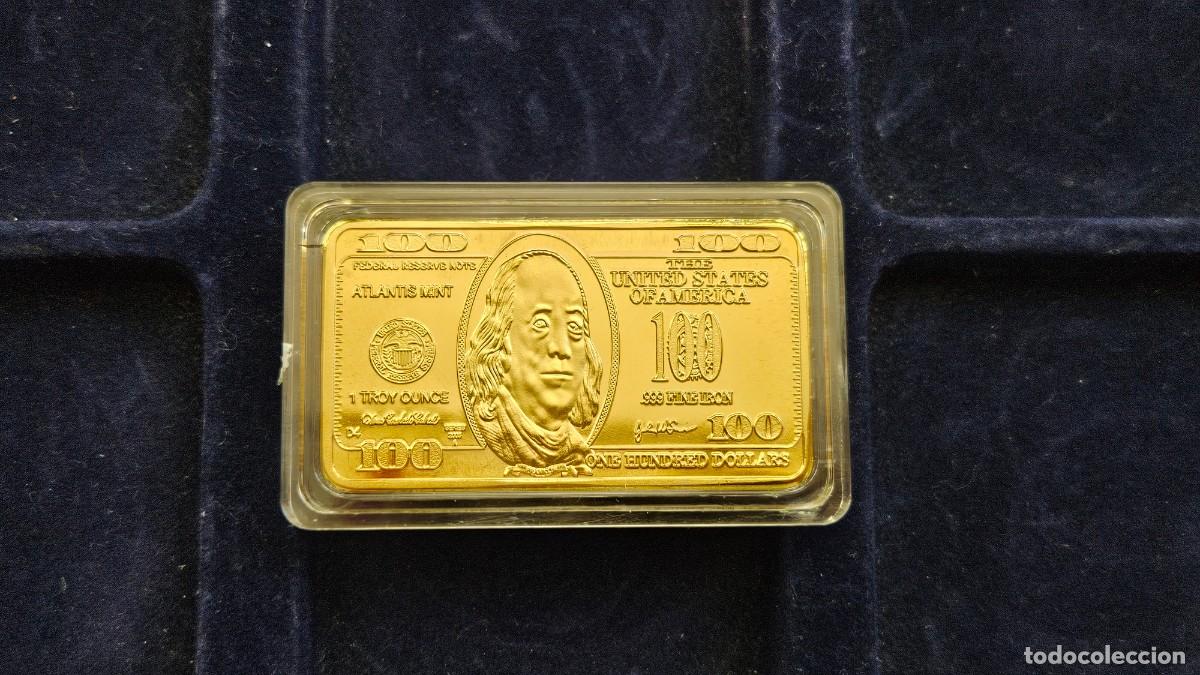 Reproductions Banknotes and Coins: LINGOTE USA 100 DOLLARES