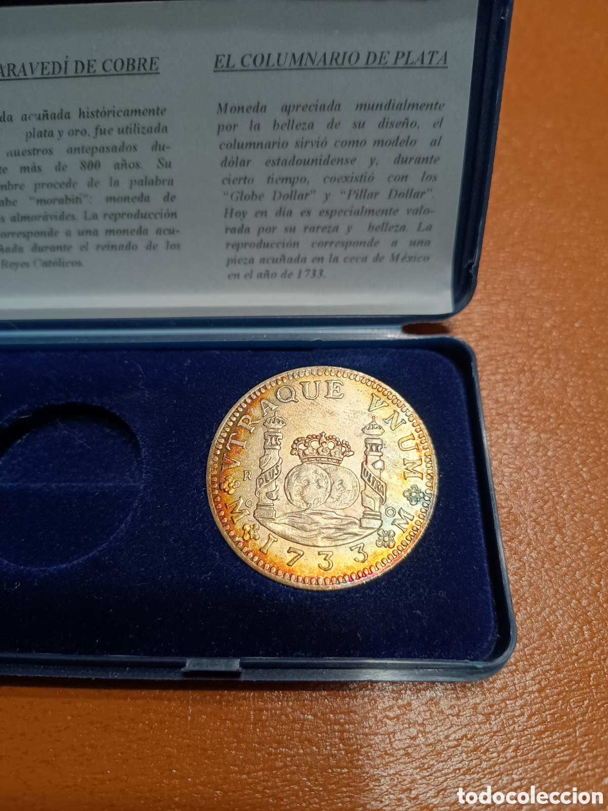 Reproducciones billetes y monedas: 8 REALES COLUMNARIO DE PLATA 1733 - REY FELIPE V - REPRODUCCI&Oacute;N