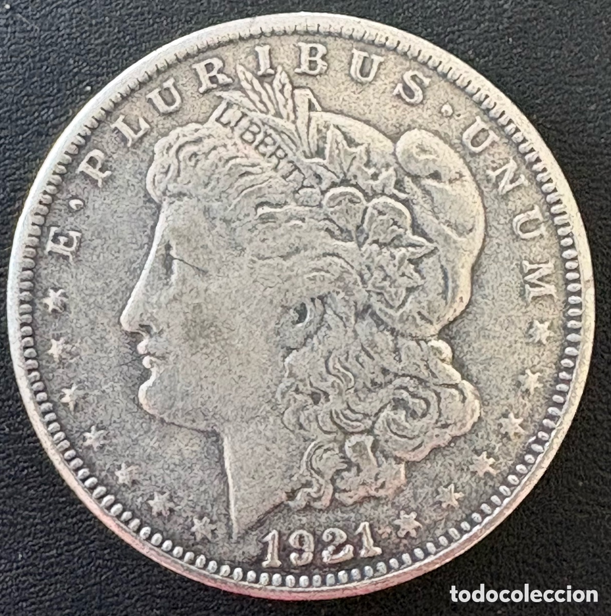 Reproducciones billetes y monedas: Moneda r&eacute;plica 1 d&oacute;lar 1921.