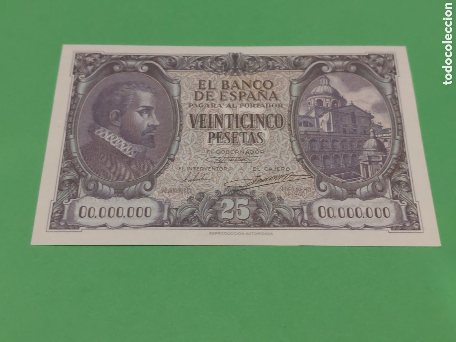 Reproducciones billetes y monedas: REPRODUCCI&Oacute;N AUTORIZADA BILLETE FRANQUISMO 25 PESETAS &Aacute;GUILA FRANQUISMO