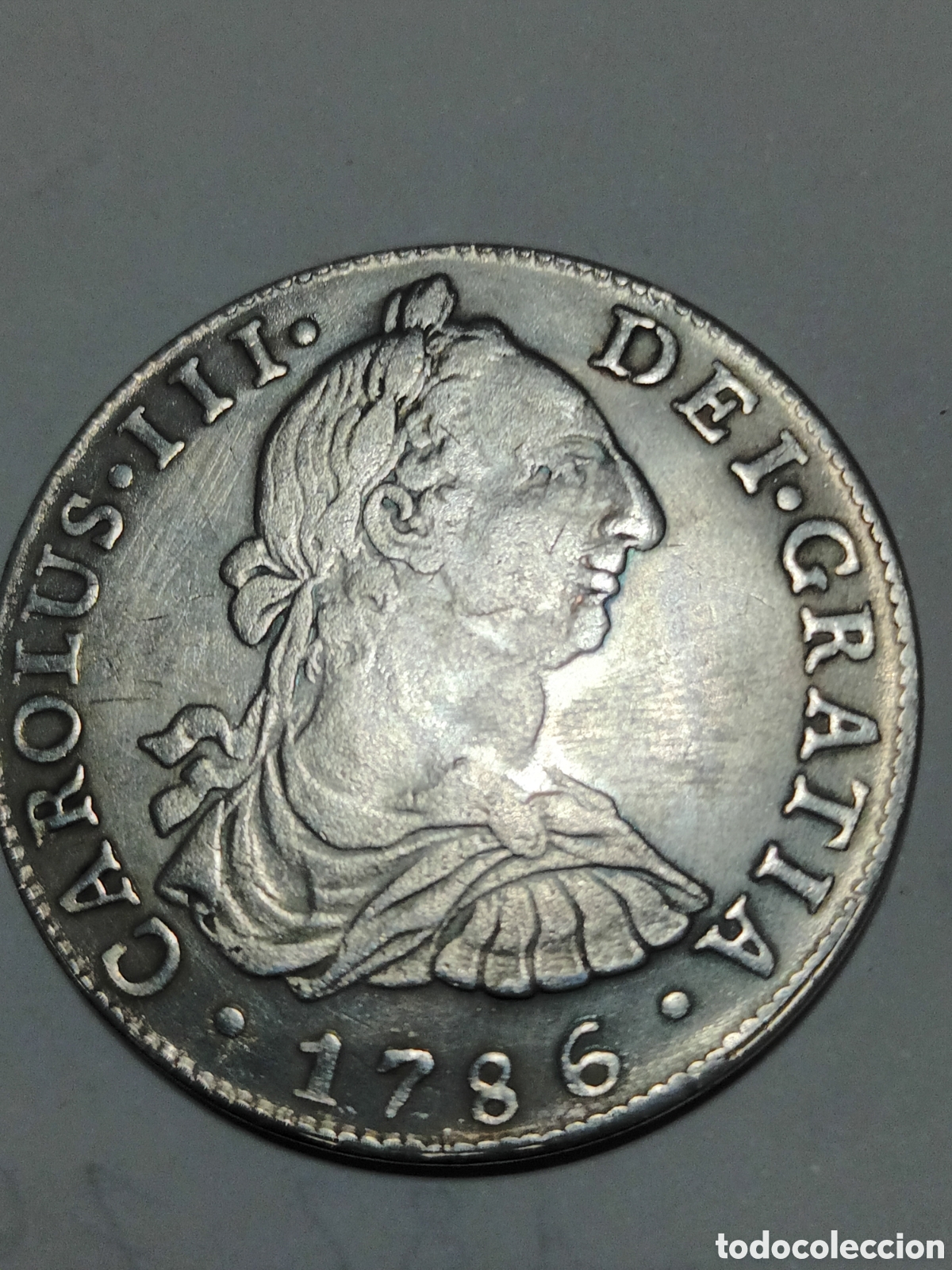 Reproducciones billetes y monedas: 8 REALES DE CARLOS III A&Ntilde;O 1786