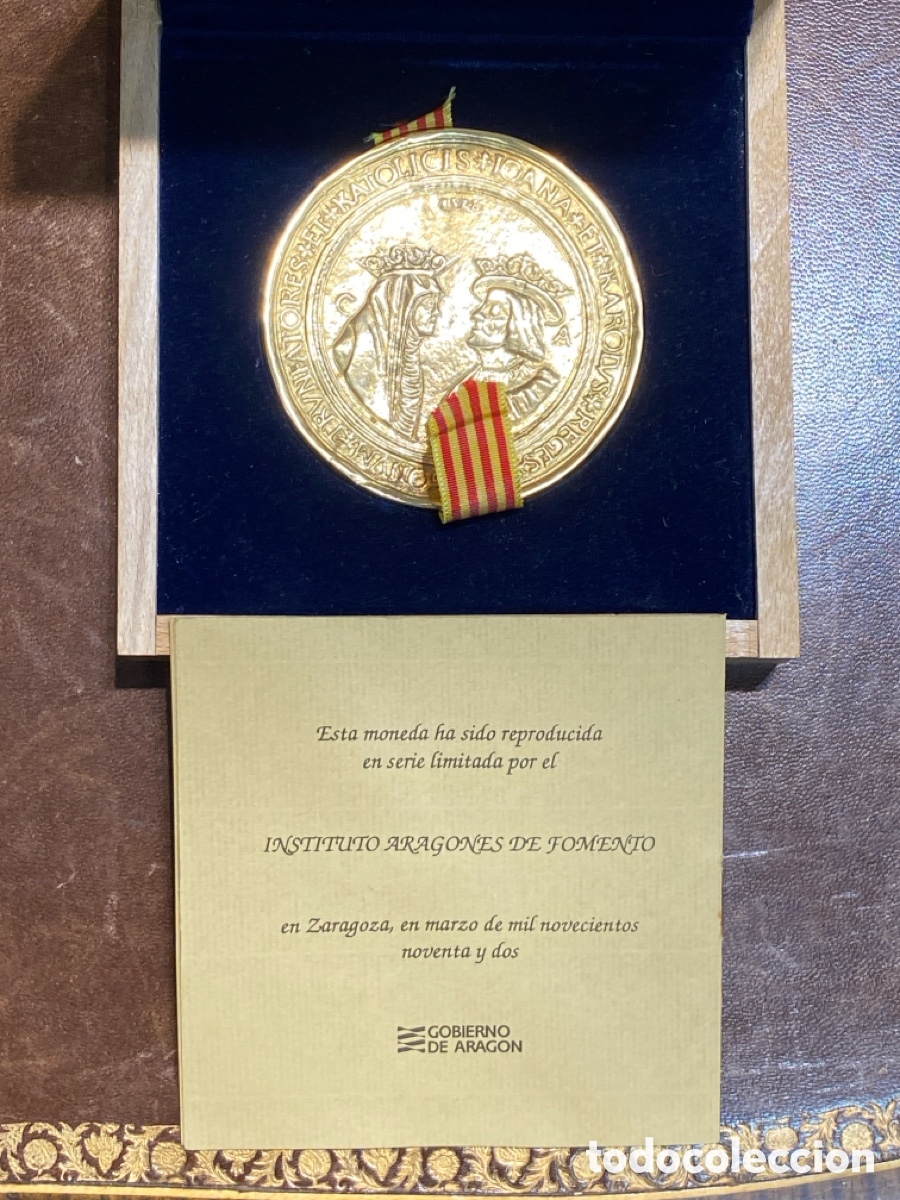 Riproduzioni banconote e monete: Cien Ducados Carlos I de Aragon Serie Limitada 171/225 Chapado oro 24 k.