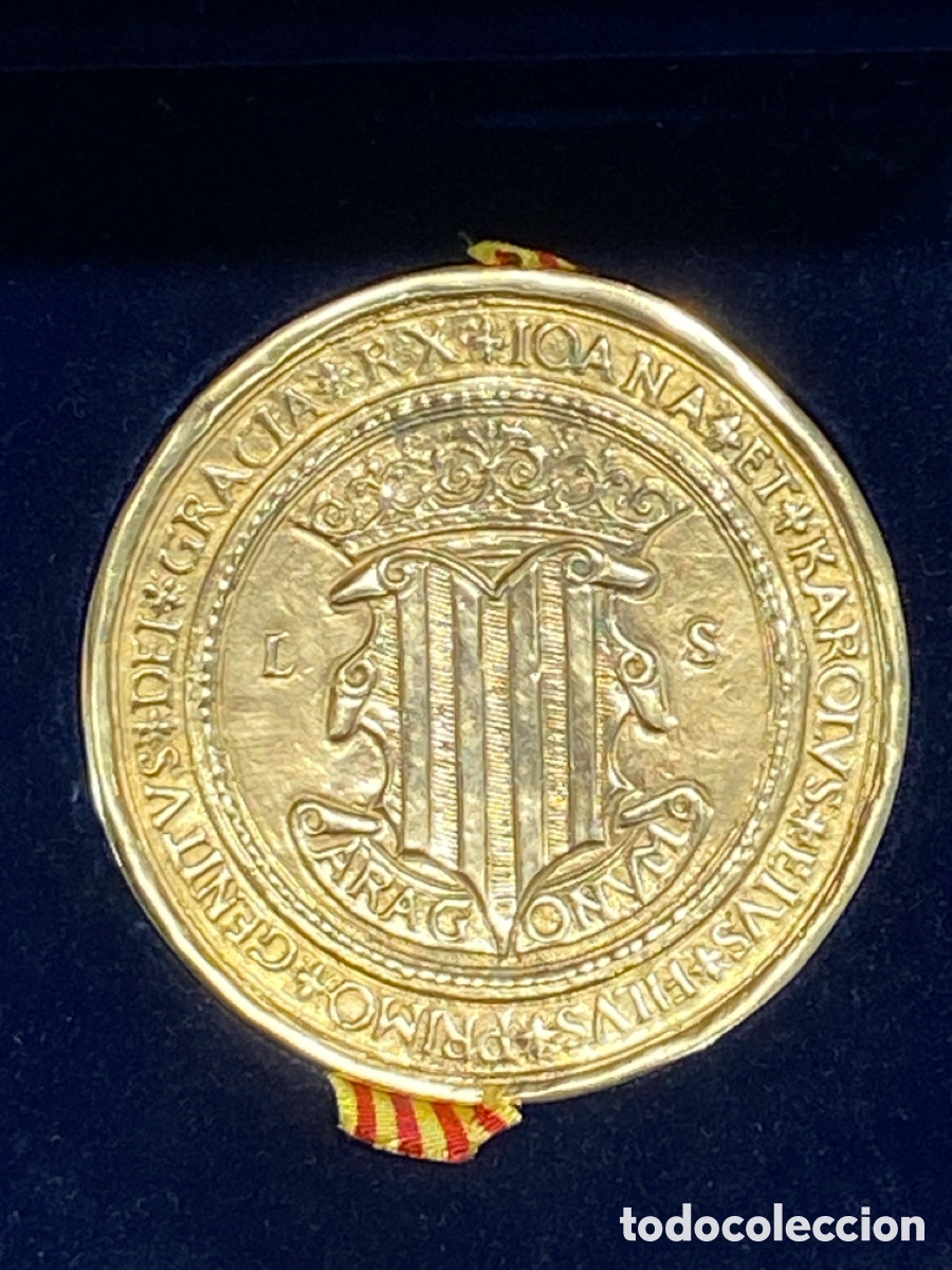 Reproducciones billetes y monedas: Cien Ducados Carlos I de Aragon Serie Limitada 171/225 Chapado oro 24 k.