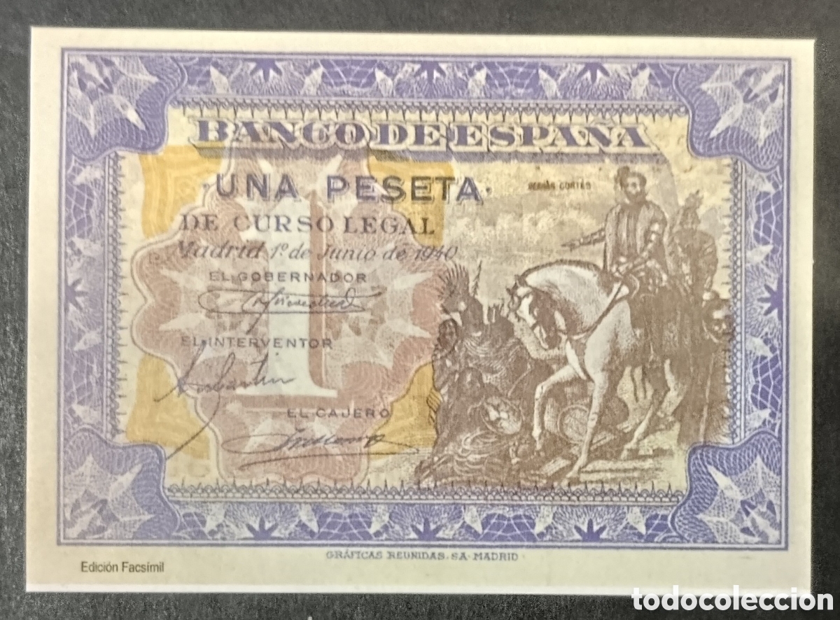 Reproducciones billetes y monedas: BILLETE ESTADO ESPA&Ntilde;OL 1 PTA