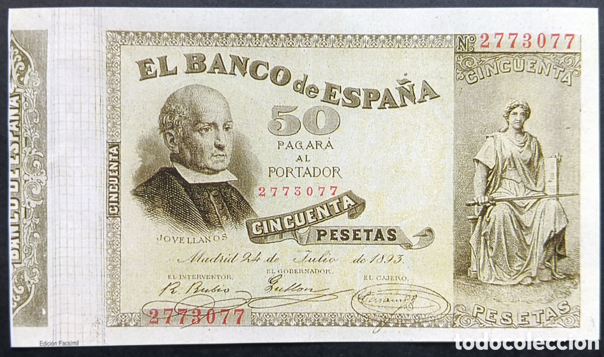 Reproducciones billetes y monedas: BILLETE 50 PTS REGENCIA DE MAR&Iacute;A CRISTINA