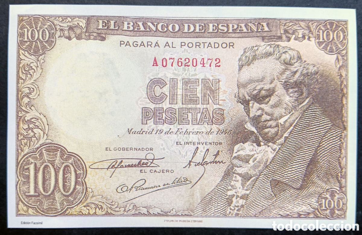 Reproducciones billetes y monedas: BILLETE ESTADO ESPA&Ntilde;OL 1946