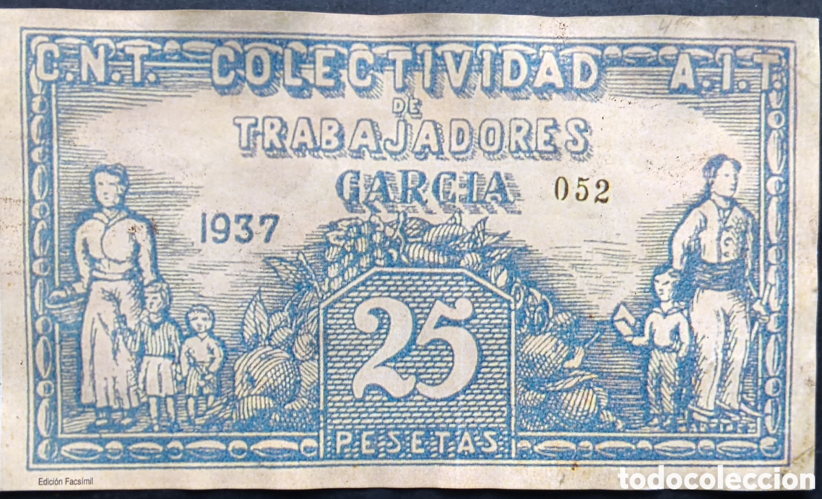 Reproducciones billetes y monedas: BILLETE LOCAL TARRAGONA 1937