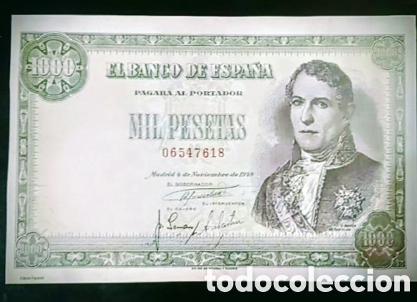 Reproducciones billetes y monedas: BILLETE ESTADO ESPA&Ntilde;OL 1000 PTA